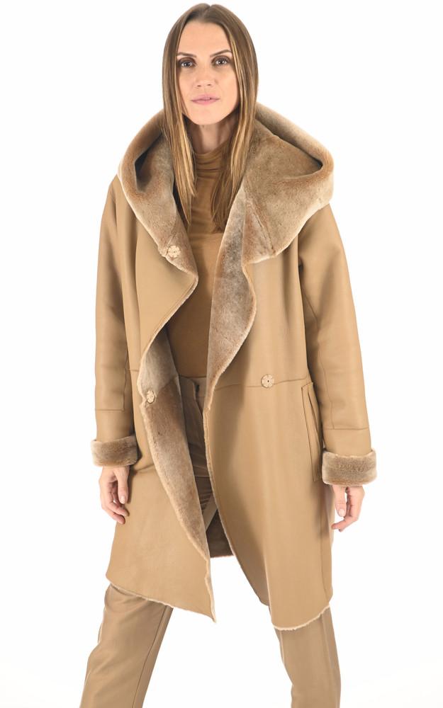 la canadienne Manteau peau lainée miel