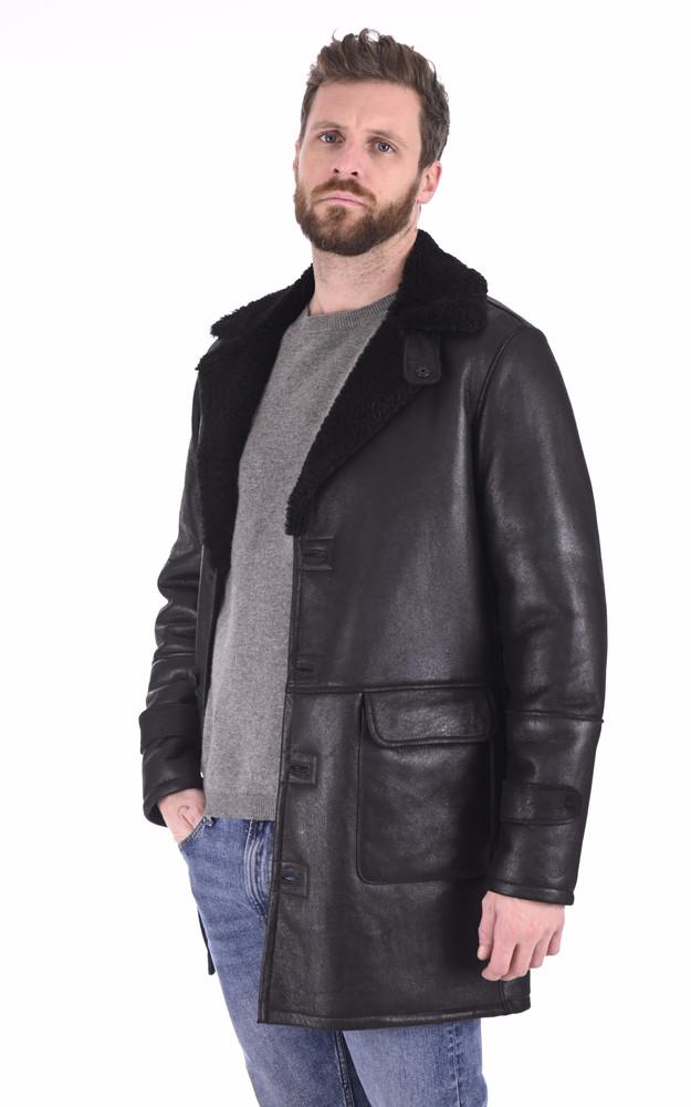 La Canadienne Manteau Peau Lainée Noire