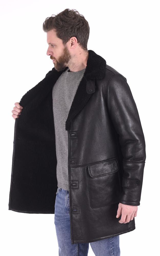 La Canadienne Manteau Peau Lainée Noire
