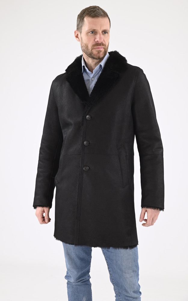 La Canadienne Manteau Redingote Agneau Noir