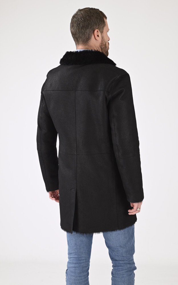 La Canadienne Manteau Redingote Agneau Noir