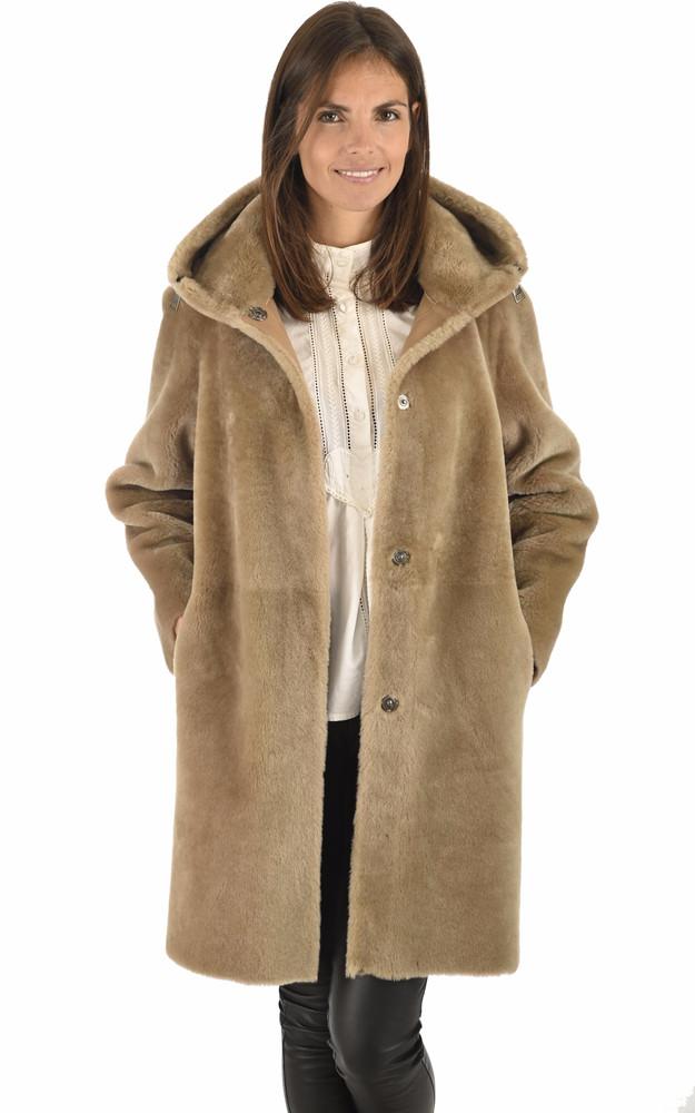 la canadienne Manteau réversible agneau caramel