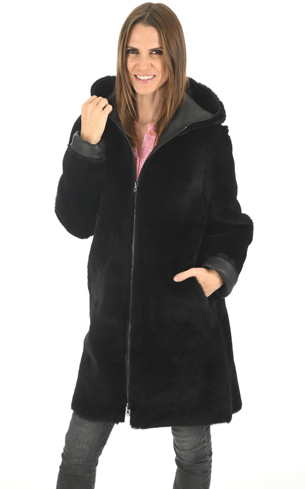 La Canadienne Manteau Réversible Agneau Noir
