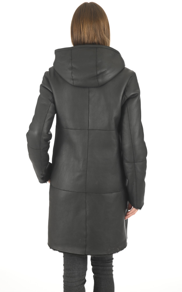 La Canadienne Manteau Réversible Agneau Noir