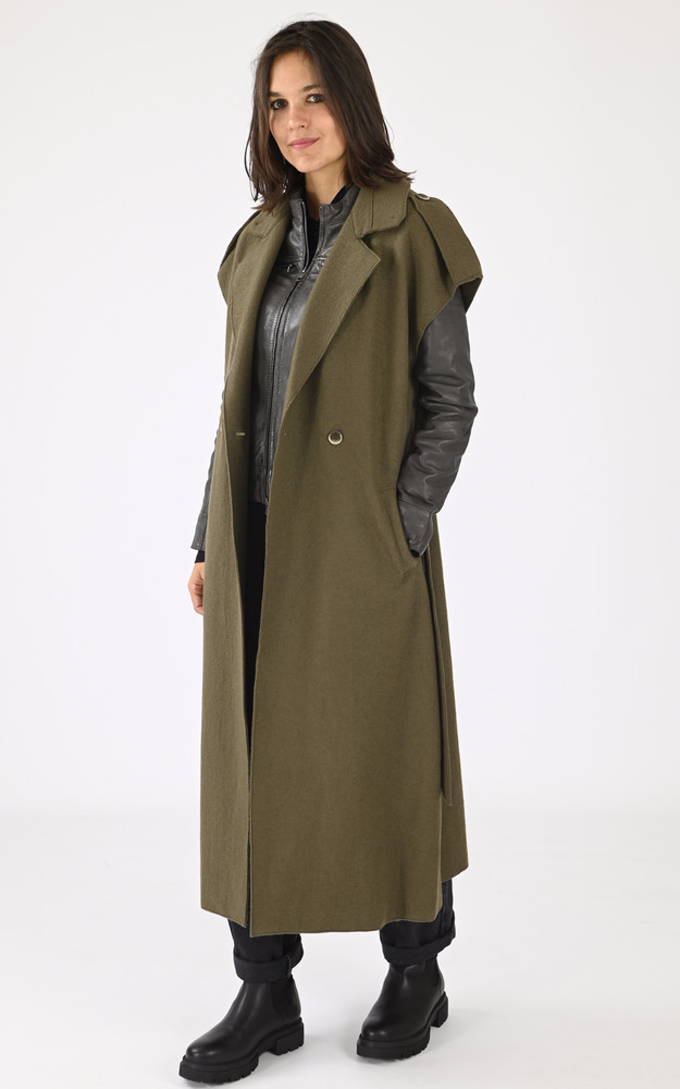 La Canadienne Manteau Sans Manche Vert