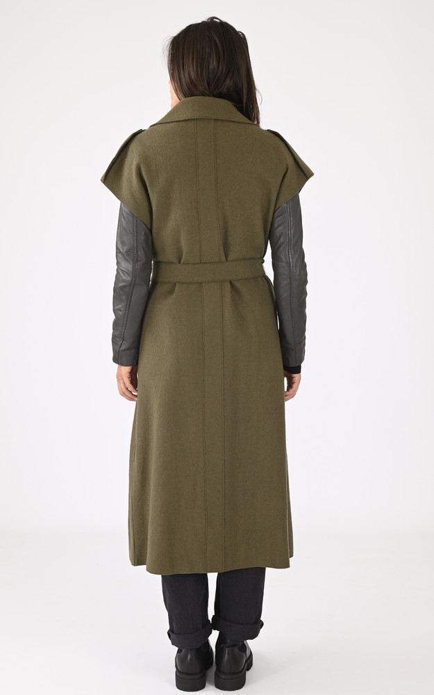 La Canadienne Manteau Sans Manche Vert