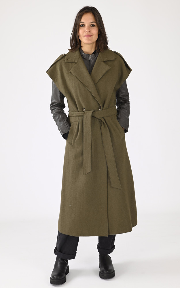 La Canadienne Manteau Sans Manche Vert