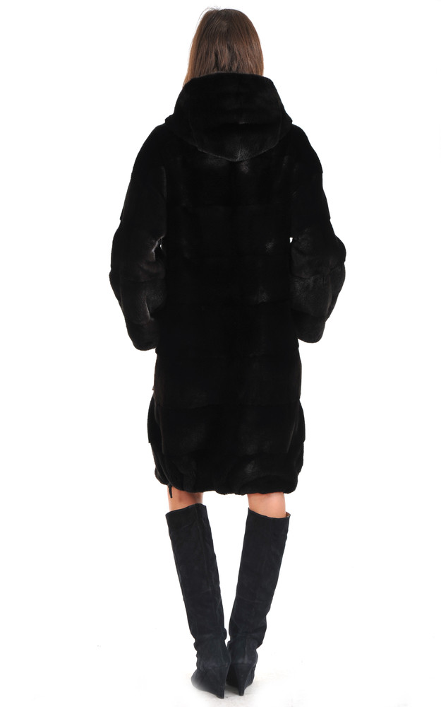 La Canadienne Manteau Vison Pleine Peau Noir