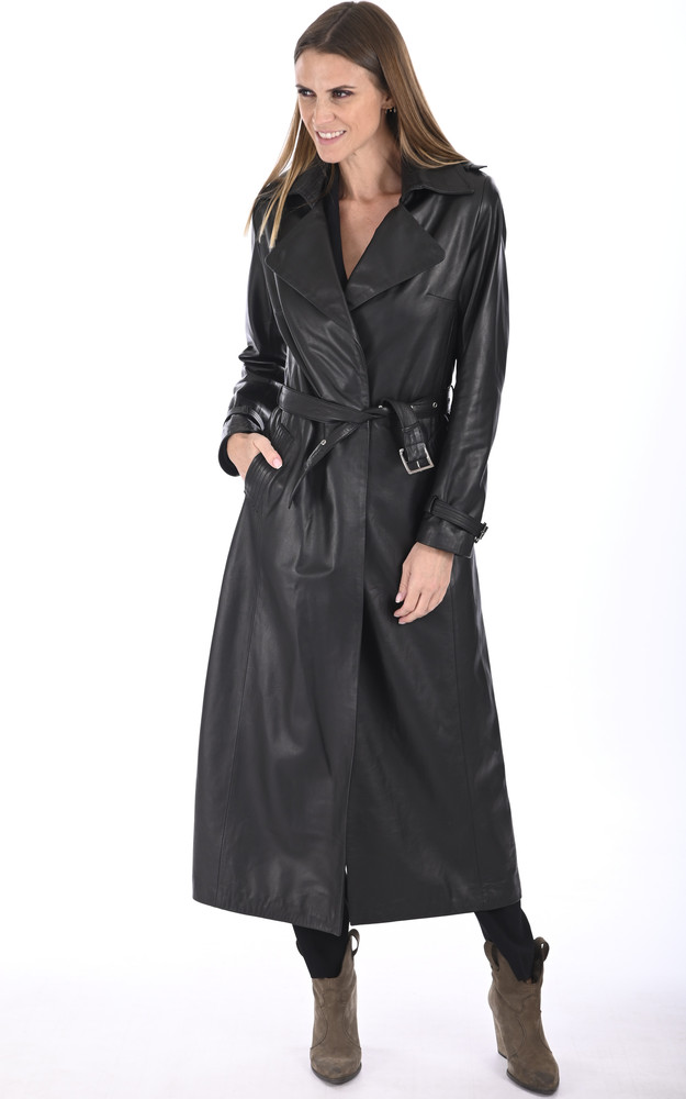 La Canadienne Maxi Trench Agneau Noir