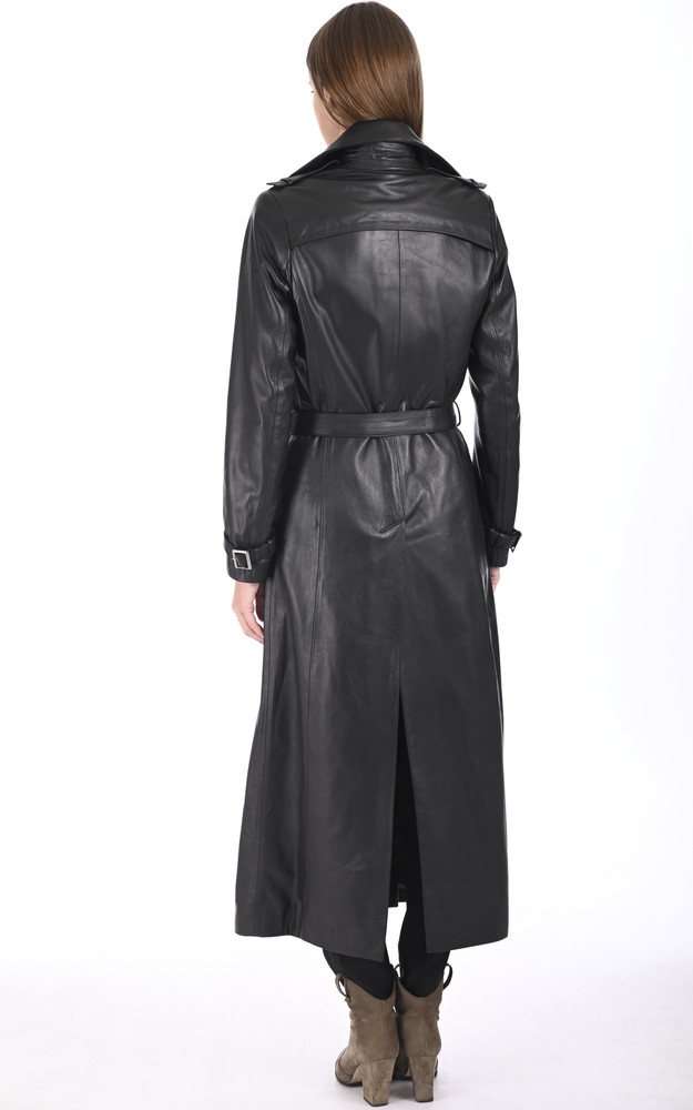 La Canadienne Maxi Trench Agneau Noir