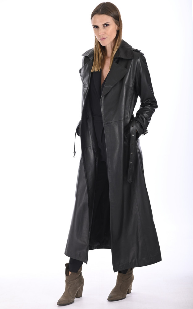 la canadienne Maxi trench agneau noir