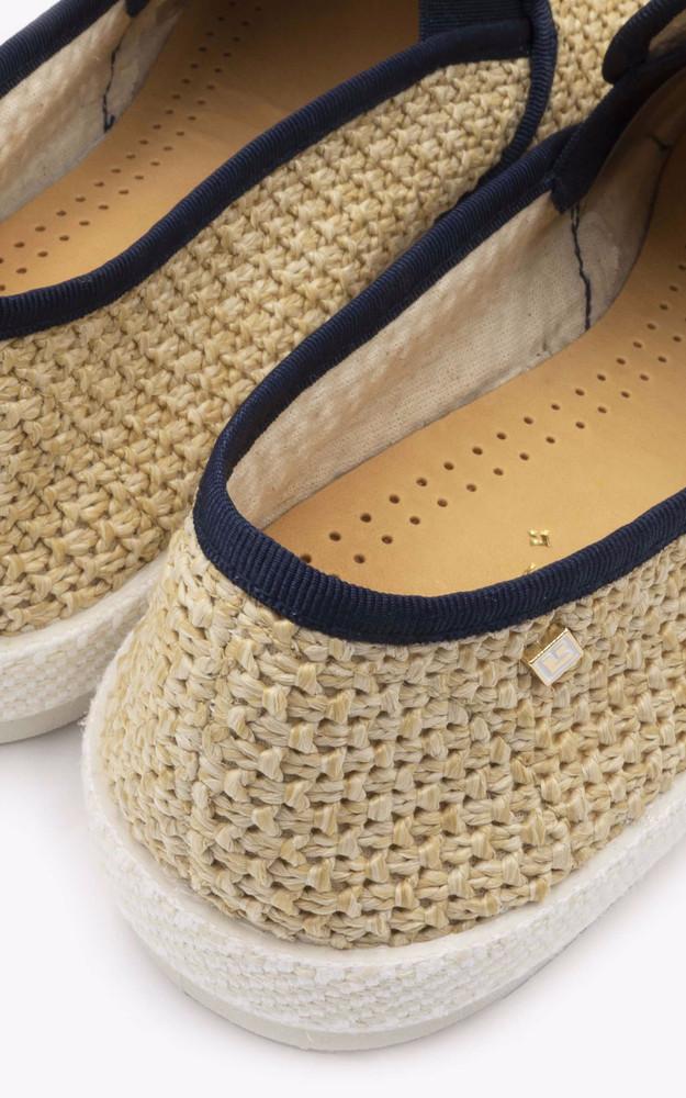 La Canadienne Mocassins Effet Raphia Beige