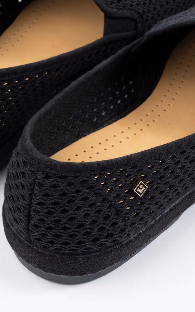 La Canadienne Mocassins En Résille Coton Noir