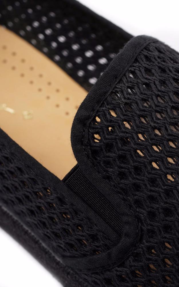 La Canadienne Mocassins En Résille Coton Noir