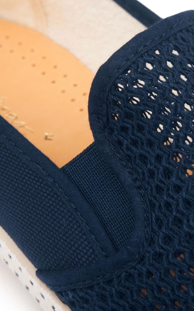 La Canadienne Mocassins En Toile Coton Bleu Marine