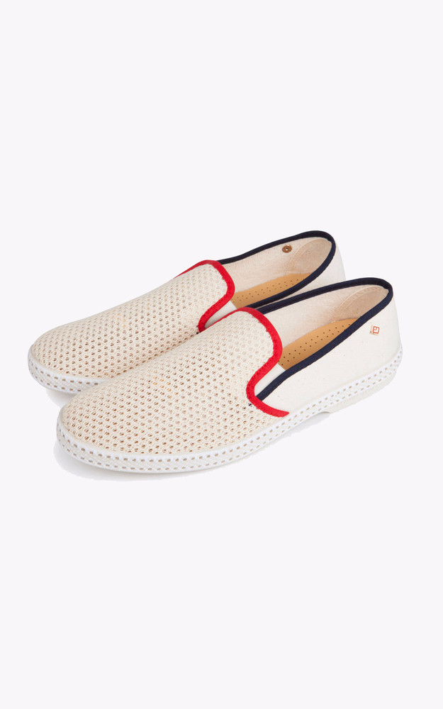 La Canadienne Mocassins En Toile Coton écru