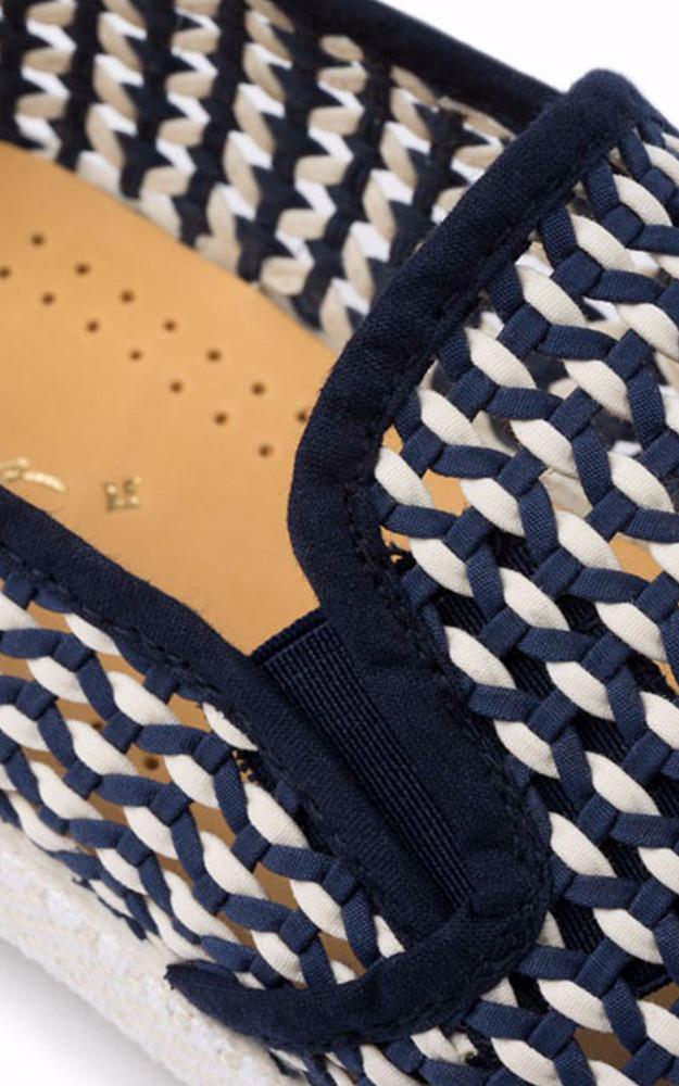 La Canadienne Mocassins Tressés Bleu