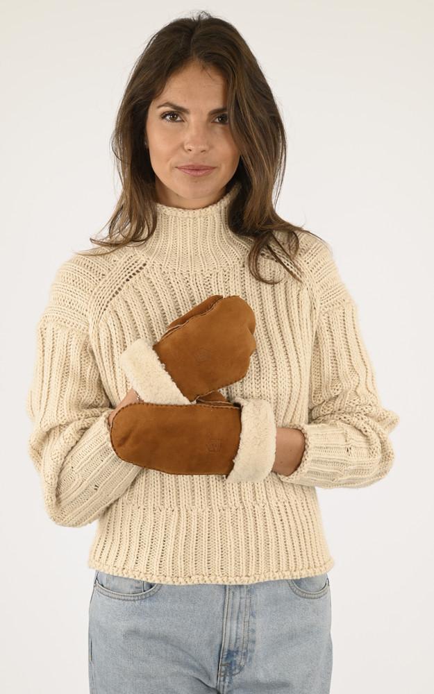 La Canadienne Mouffles Agneau Velours Camel