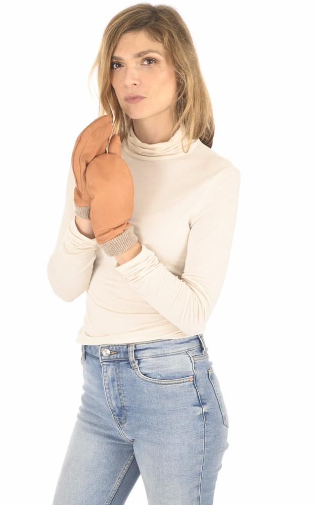 la canadienne Moufles cuir d'élan camel