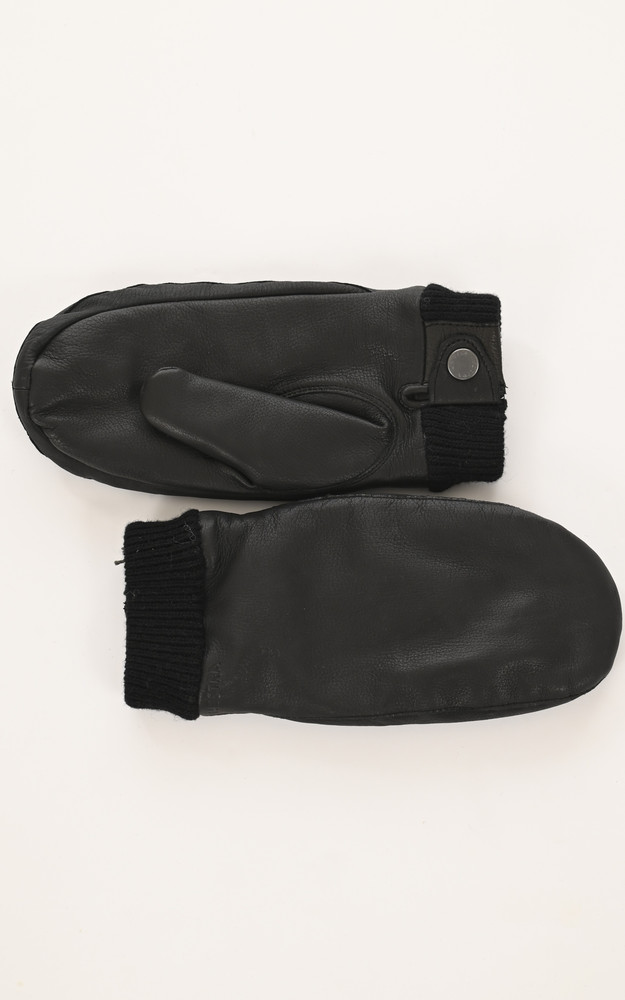 La Canadienne Moufles Cuir D'élan Noir