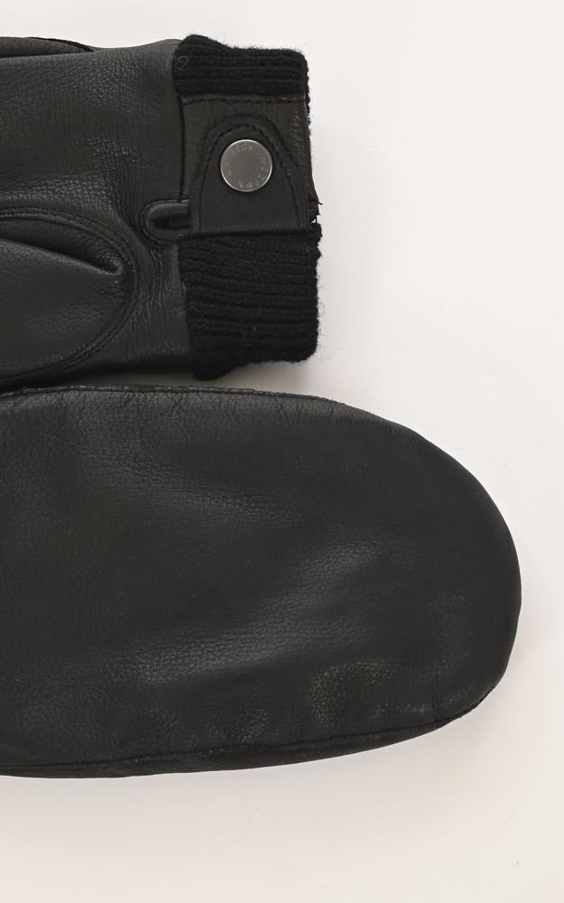 La Canadienne Moufles Cuir D'élan Noir