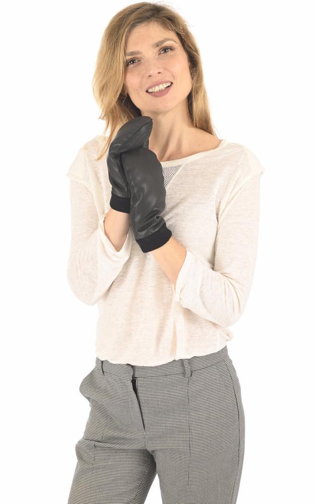 la canadienne Moufles cuir d'élan noir