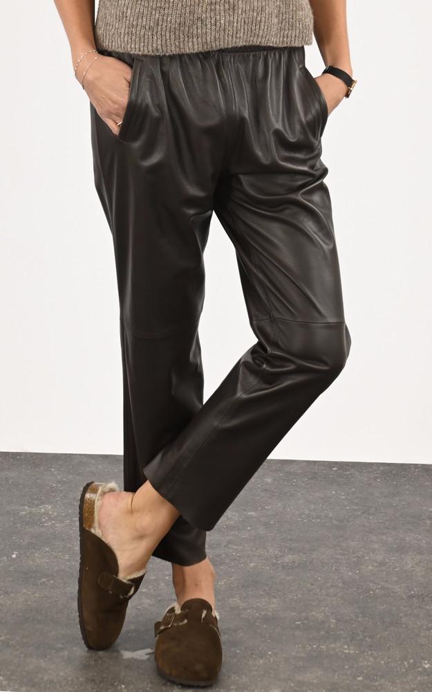 La Canadienne Mules Fourrées Cuir Et Mouton Marron