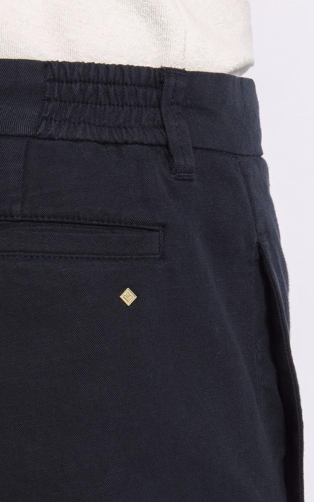 La Canadienne Pantalon Cigarette Coton Bleu Marine