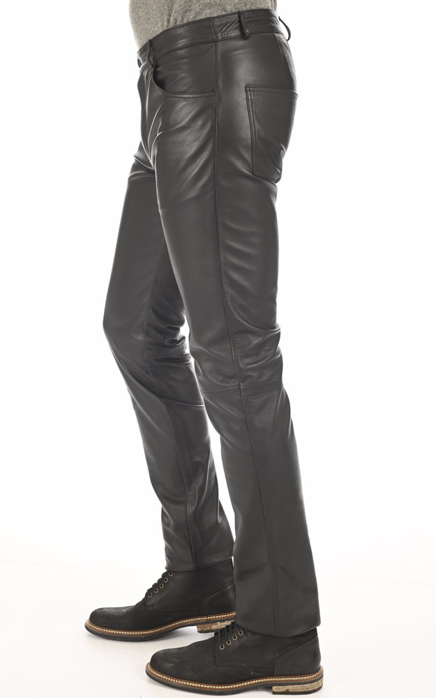 La Canadienne Pantalon Cuir Agneau Noir