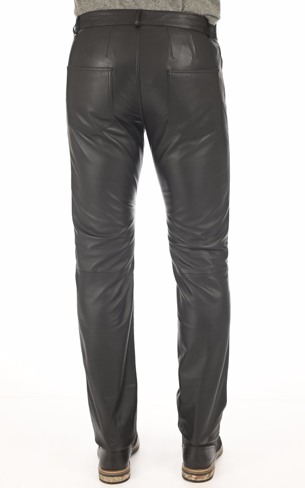 La Canadienne Pantalon Cuir Agneau Noir