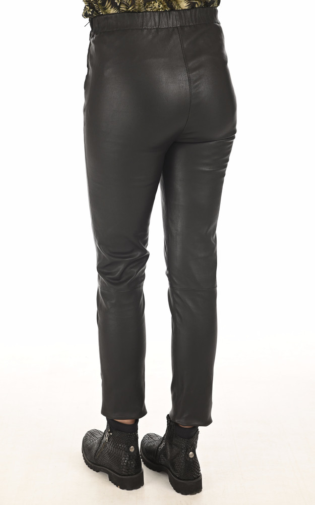 La Canadienne Pantalon Cuir Agneau Noir