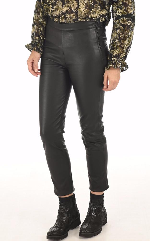 la canadienne Pantalon cuir agneau noir
