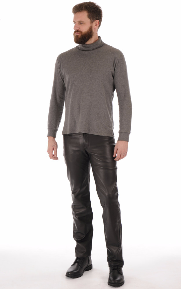 La Canadienne Pantalon Cuir Noir Homme