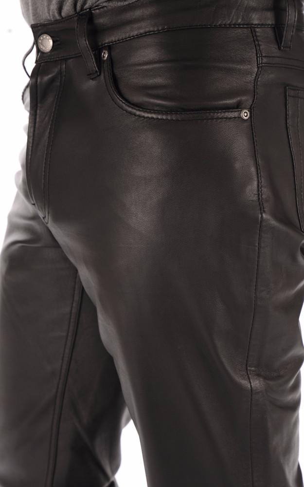La Canadienne Pantalon Cuir Noir Homme
