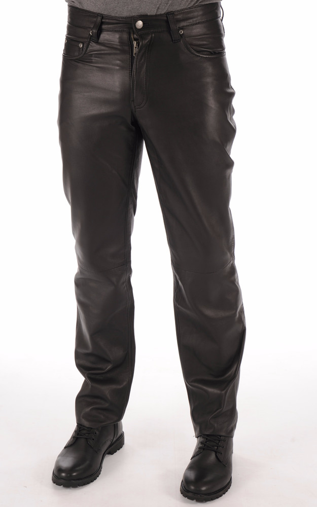 la canadienne Pantalon cuir noir homme