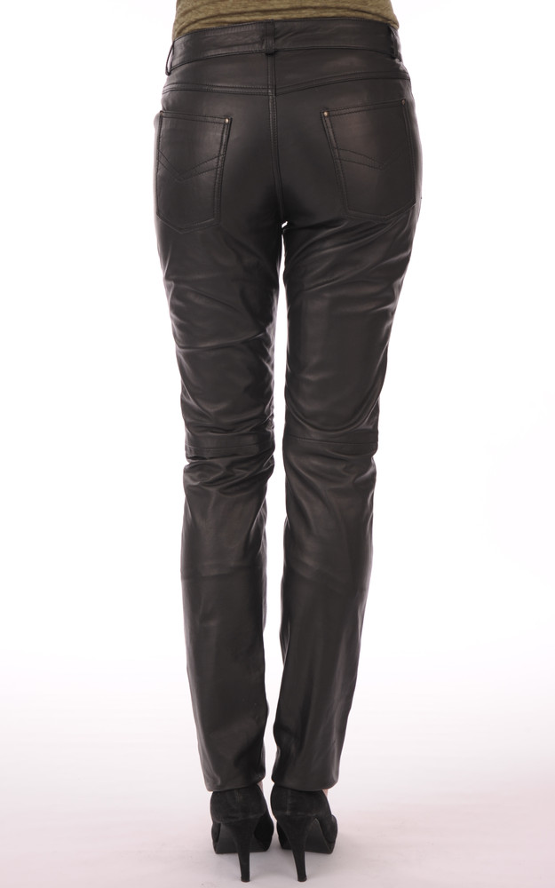 La Canadienne Pantalon En Cuir Noir Femme