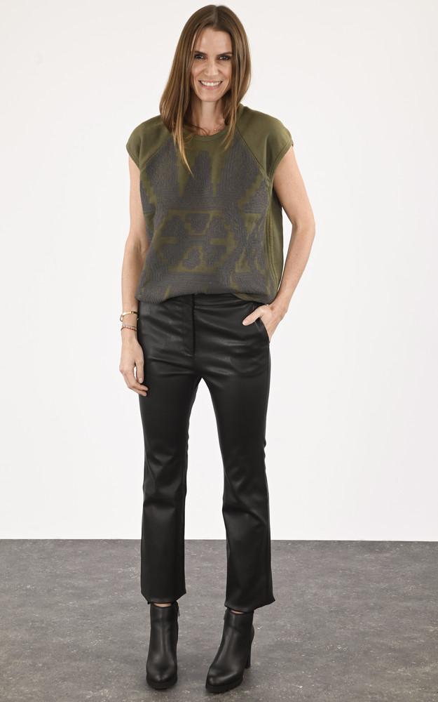 La Canadienne Pantalon évasé Agneau Stretch Noir