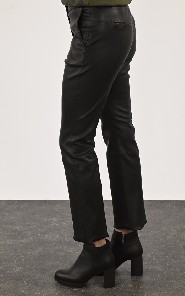 La Canadienne Pantalon évasé Agneau Stretch Noir