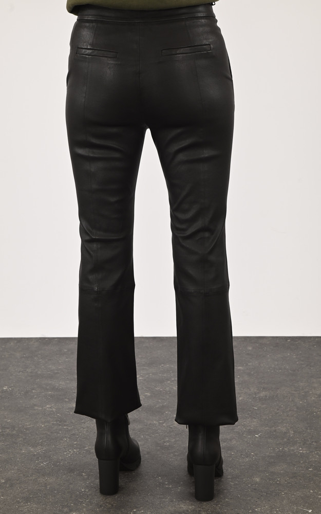 La Canadienne Pantalon évasé Agneau Stretch Noir