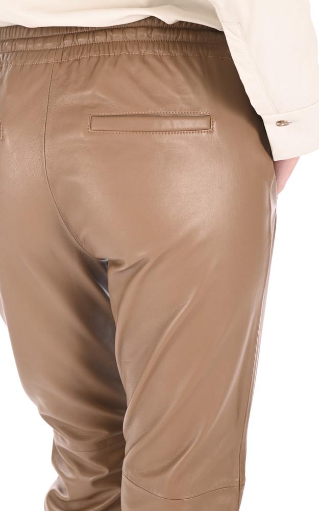 La Canadienne Pantalon Jogpant Cuir Café