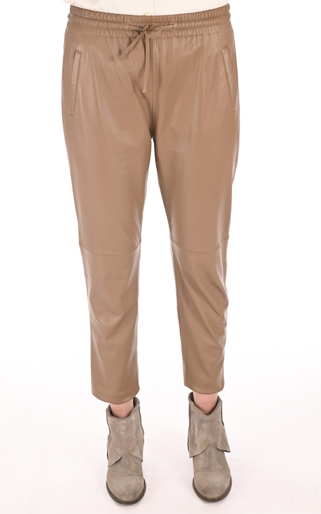 la canadienne Pantalon jogpant cuir café