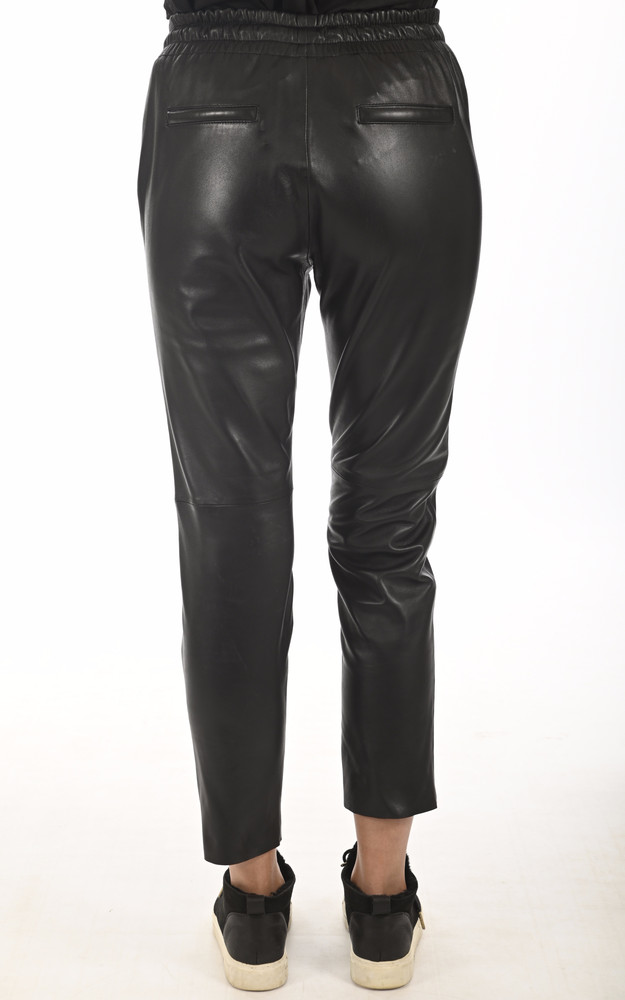 La Canadienne Pantalon Jogpant Cuir Noir