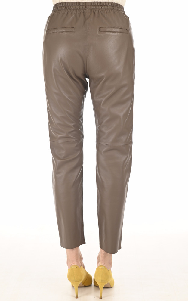 La Canadienne Pantalon Jogpant Cuir Smoke