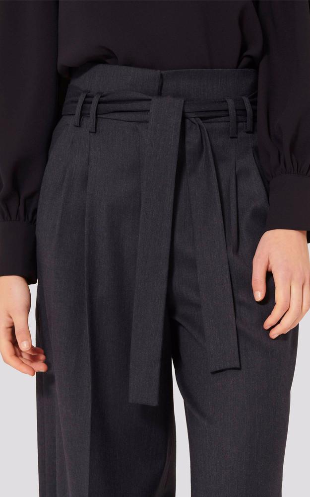 La Canadienne Pantalon Large En Laine Bleu Nuit