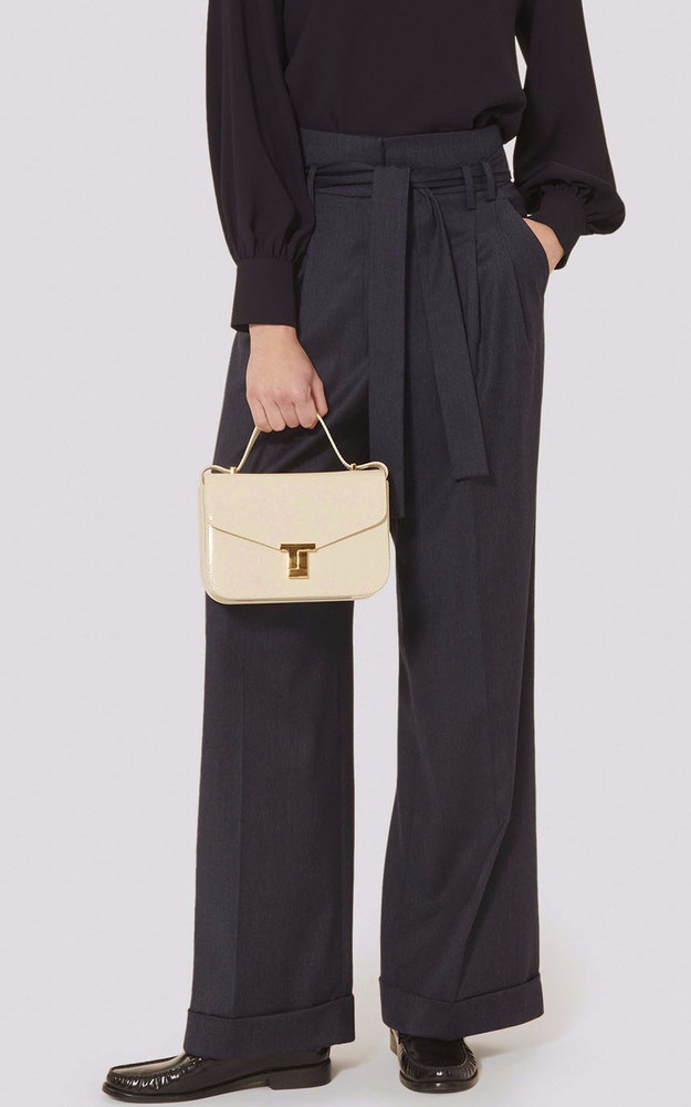 la canadienne Pantalon large en laine bleu nuit