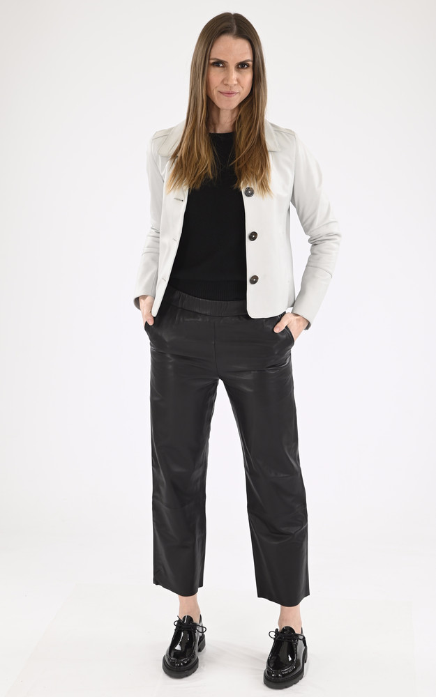 La Canadienne Pantalon Large Sarah Agneau Noir