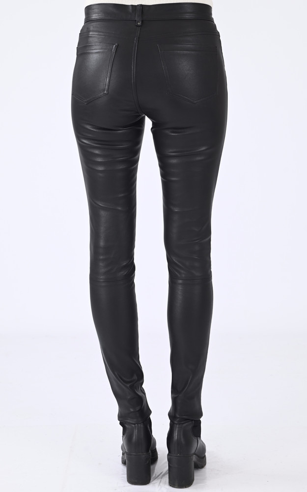 La Canadienne Pantalon Sexy Cuir Stretch Noir