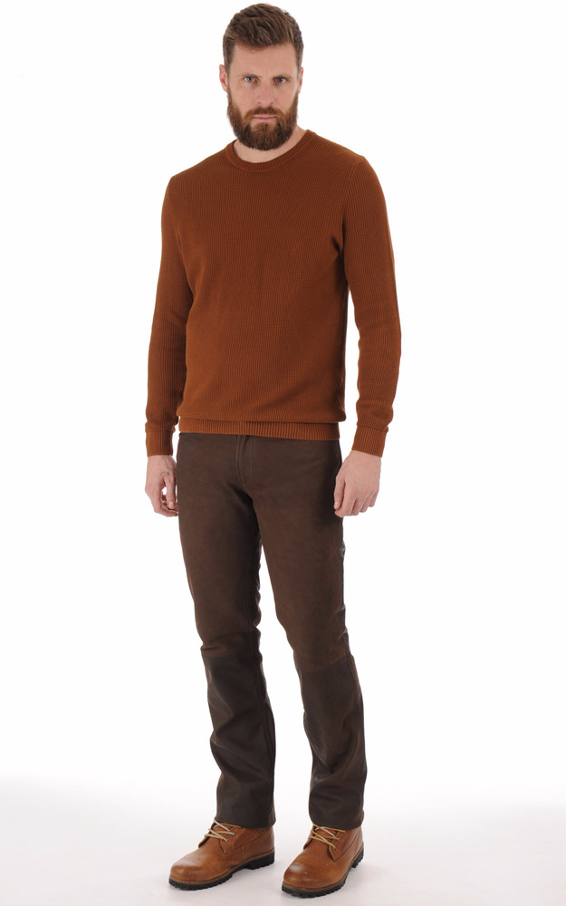 La Canadienne Pantalon Vachette Nubuck Marron