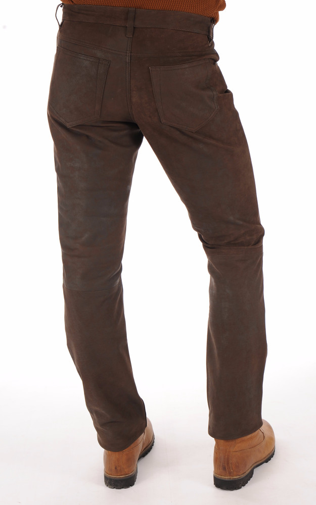 La Canadienne Pantalon Vachette Nubuck Marron