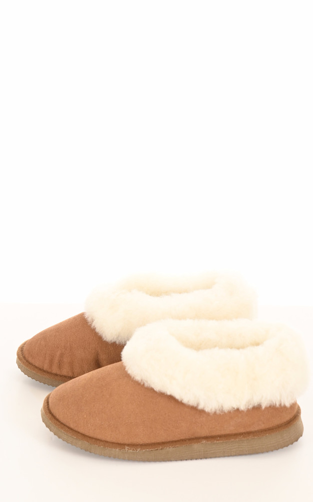 La Canadienne Pantoufles En Laine De Mouton Beige